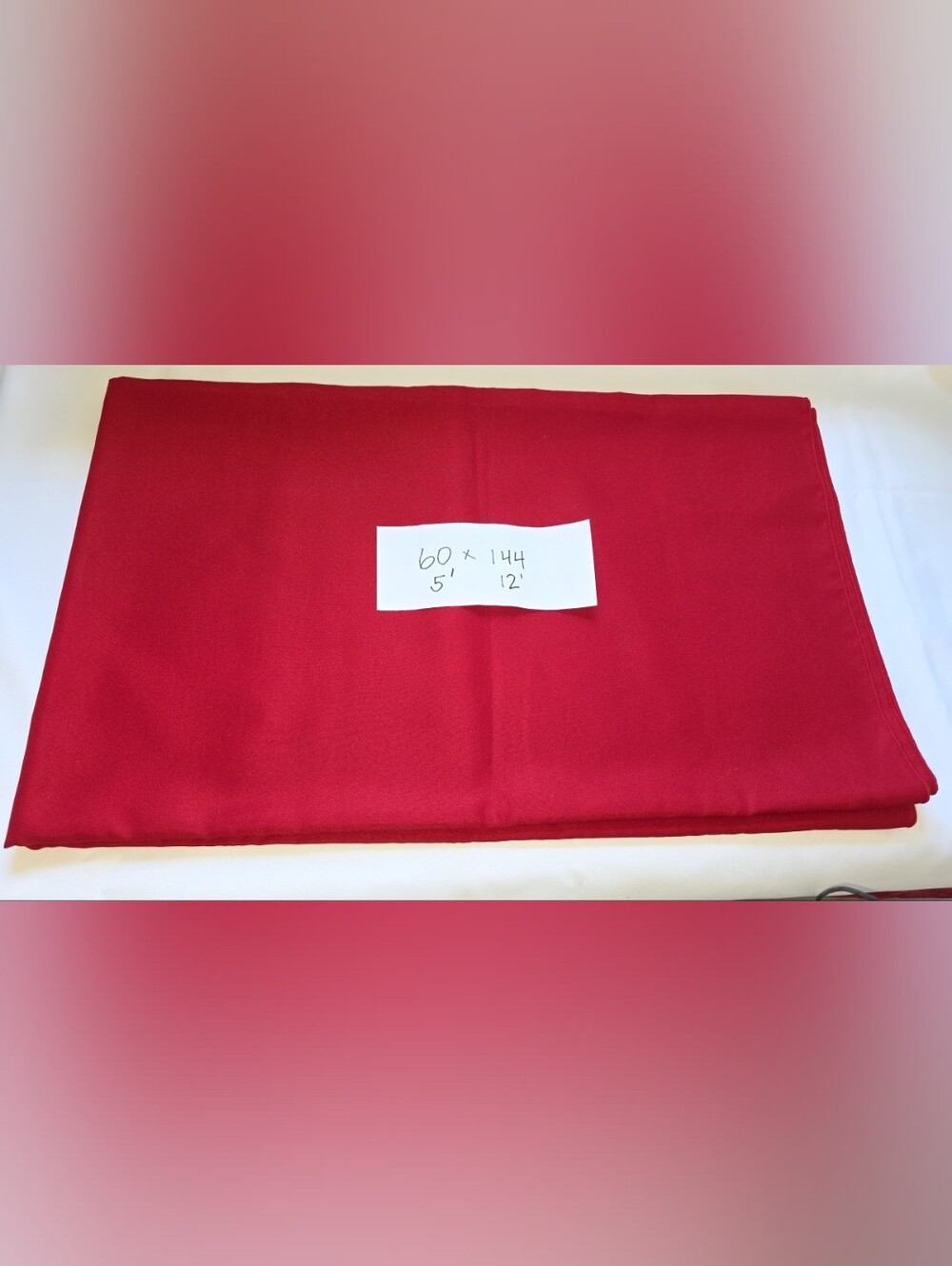 5' x 12' Bold Red Tablecloth - Great For Holiday Tables.